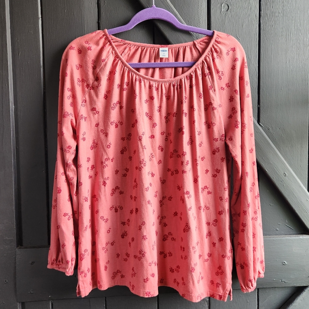 NWOT Knit Floral Print Peasant Top, M